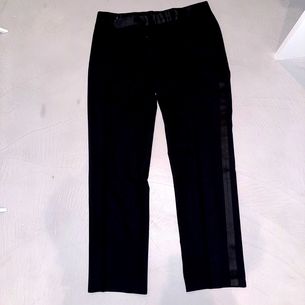 Gucci- Men’s Black Mohair Wool Satin Trouser